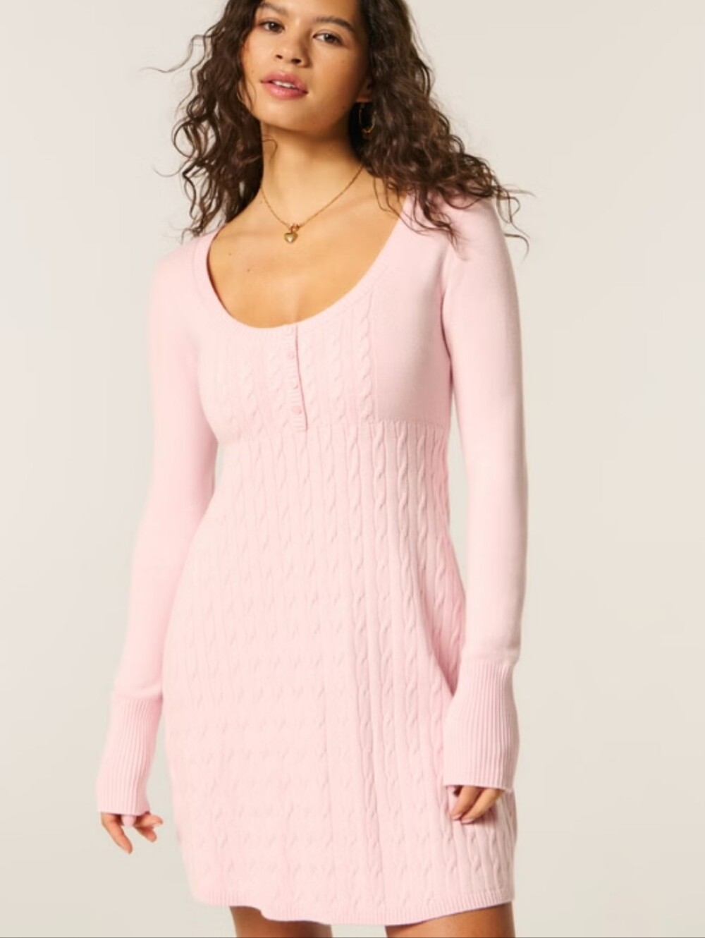 Hollister Babydoll Sweater Twilight Long Sleeve Bella Swan Y2K Mini Pink XS